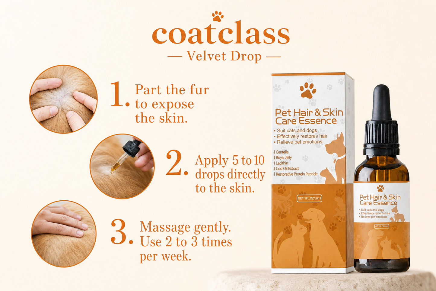 How to use coatclass Velvet Drop — three canonical steps